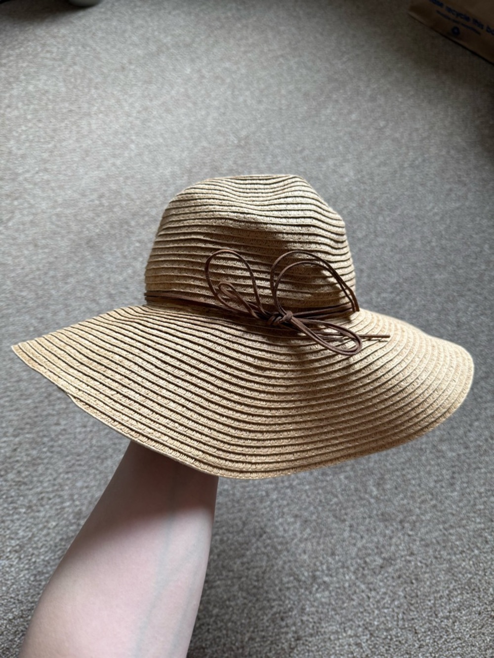 Sun Hat with Bow - Tan